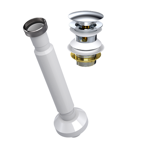 QUALİS POP UP SİFON METAL KAFA+M.SOMUNLU KÖRÜKLÜ TAŞMA DELİKLİ